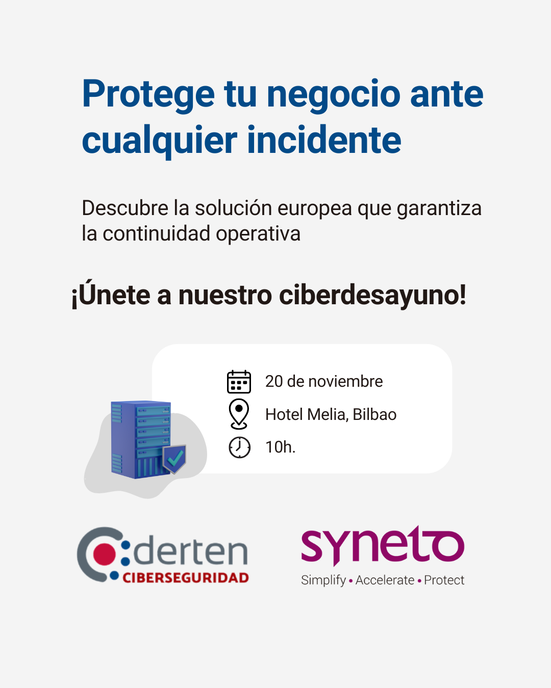 Evento exclusivo en Bilbao sobre continuidad operativa Evento exclusivo en Bilbao sobre continuidad operativa